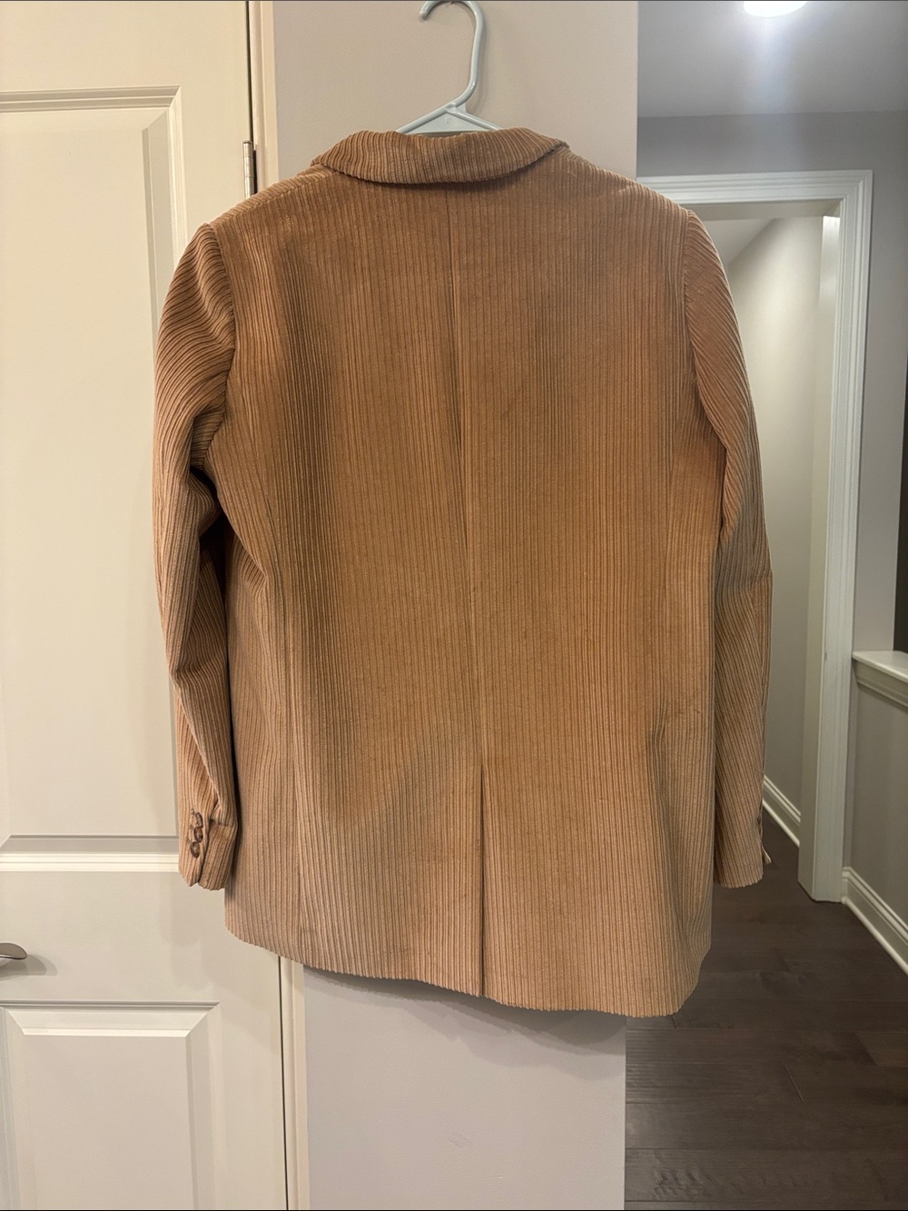 Women's Sézane Double-Breasted Corduroy Blazer Jacket in Camel - Picture 5 of 9